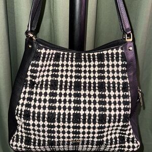 Kate Spade Black and White Patterned Shoulder Bag glitter